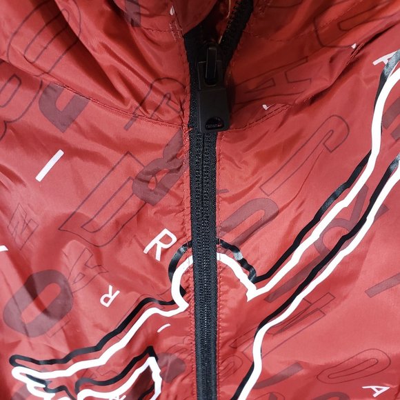 Jordan Boy's All Over Logo Windbreaker Jacket with Hood Rain Jacket Size  S 8/10 - Picture 4 of 6